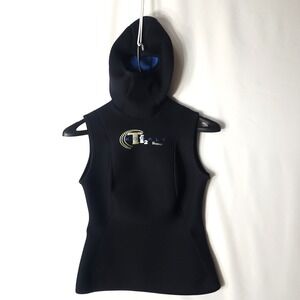 Harvey's Black Neoprene Scuba Diving Wetsuit Hooded Sleeveless Top Women's XL